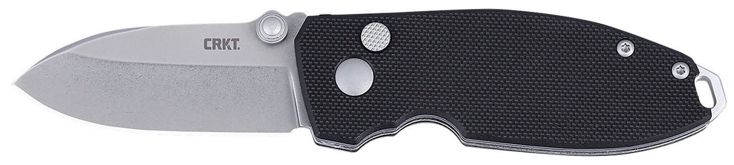 CRKT SQUID EDC Folder Model 2474, 2.27" Stonewashed D2 Steel Blade, Black G10 Handle