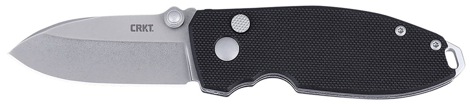 CRKT SQUID EDC Folder Model 2474, 2.27" Stonewashed D2 Steel Blade, Black G10 Handle
