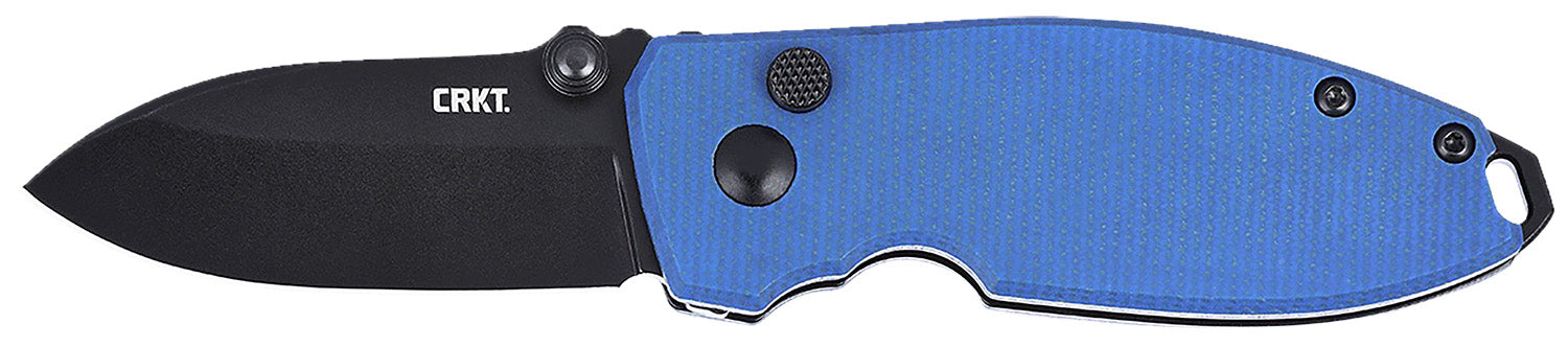 CRKT SQUID EDC Folder Model 2474BD, 2.27" Stonewashed D2 Steel Blade, Blue Micarta Handle