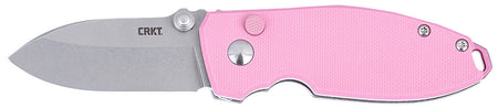 CRKT SQUID EDC Folder Model 2474P, 2.27" Stonewashed D2 Steel Blade, Pink G10 Handle