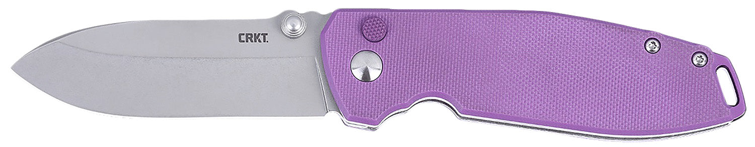 CRKT Squid XM 2.95" Stonewashed 14C28N Steel Folding Knife Purple G10 Handle 2495P