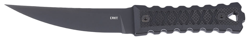 CRKT HZ4 4.76" Fixed Tanto Black TiNi SK-5 Steel Knife Textured Black G10 Handle 2924