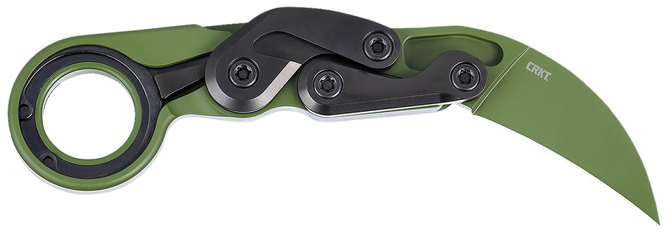 CRKT Provoke Karambit 2.41" Bright Green Cerakote D2 Folding Knife Green Aluminum Handle 4040BG