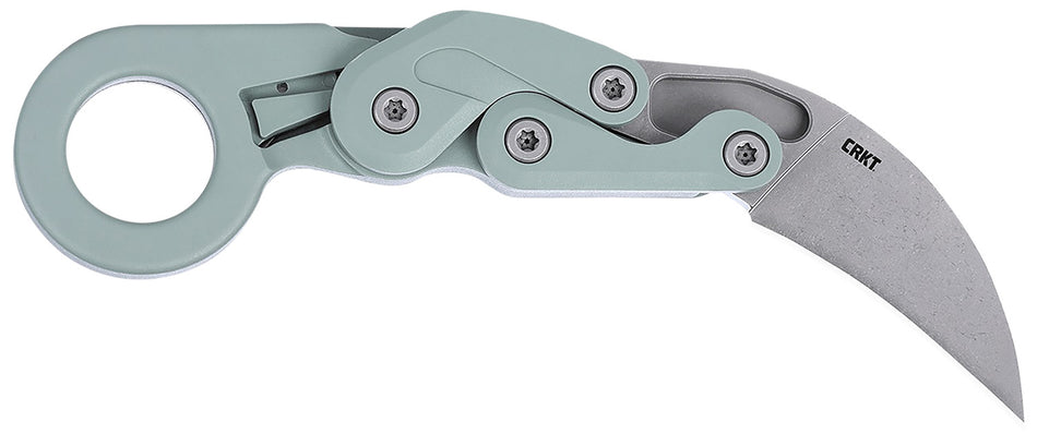 CRKT Provoke Karambit 2.41" Satin D2 Steel Folding Knife Gray Cerakote Aluminum Handle 4041GR
