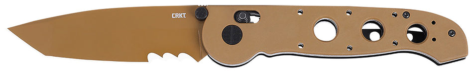 CRKT M16 Desert Tan Tanto 3.97" FDE TiNi 1.4116 SS Folding Knife FDE G10 Handle M16-14XD