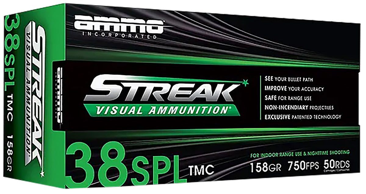 Ammo Inc Green Streak .38 Special 158 grain Total Metal Jacket ammunition