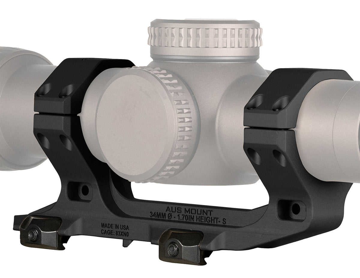 Reptilia 100240 34mm 1.70 Inch Bore Height AUS Optic Mount Black Anodized Picatinny