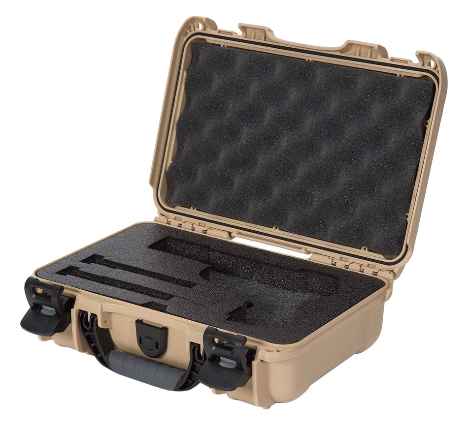 Nanuk 909 Classic Tan NK-7 Resin Pistol Case with Closed-Cell Foam and PowerClaw Latches