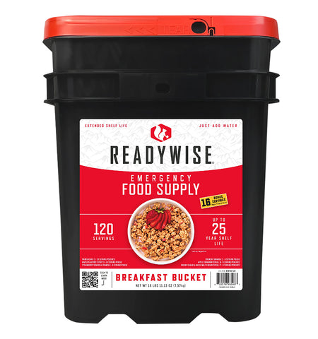 Wise Foods Freeze Dried Emergency Breakfast Bucket 120 Servings Granola Apple Cinnamon RW10121