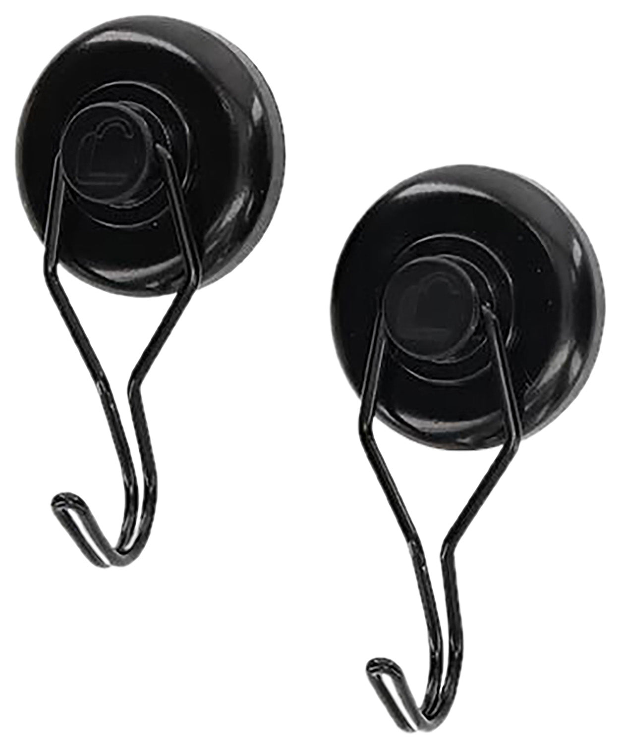 Lockdown Magnetic Safe Hook Black Steel 20 lb Hold 2 Pack