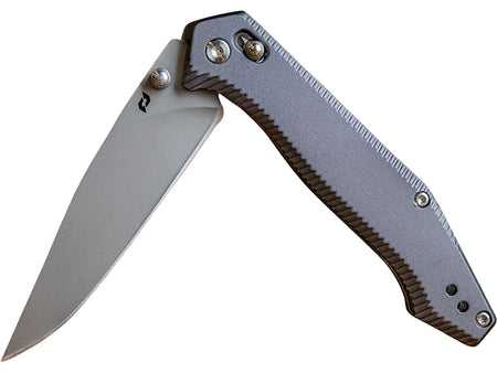 Schrade 1215384 3.40" Plain Drop Point Stainless Steel Folding Blade Black Aluminum Handle Knife