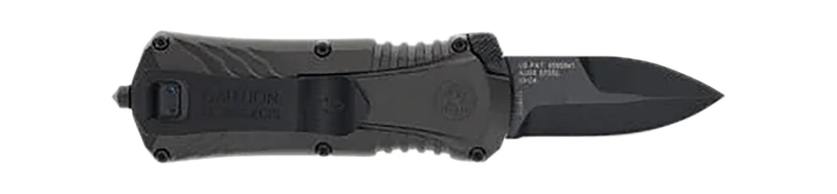 M&P 1219171 Compact OTF Knife 1.90" Plain Blade Black Oxide Stainless Gray/Black Handle