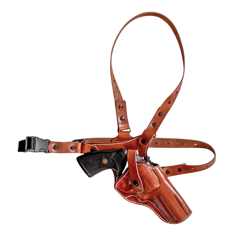 1791 Gunleather PFCRV2BRWR Pathfinder Chest Carry Holster Brown Leather RH Revolver Frame