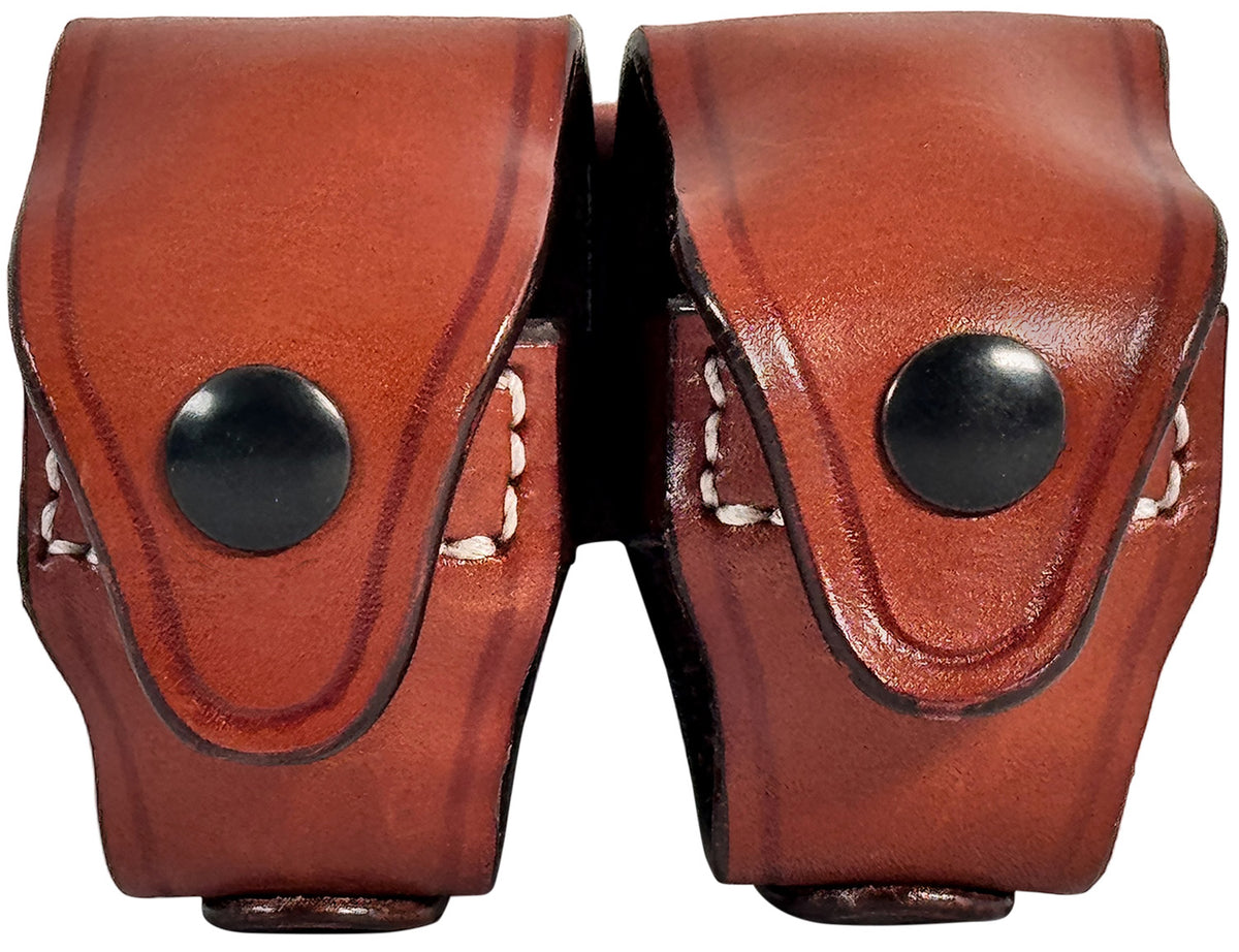 1791 Gunleather Brown Steerhide Double Revolver Speed Loader Belt Carrier 5/6 Shot S&W Ruger Taurus Compatible