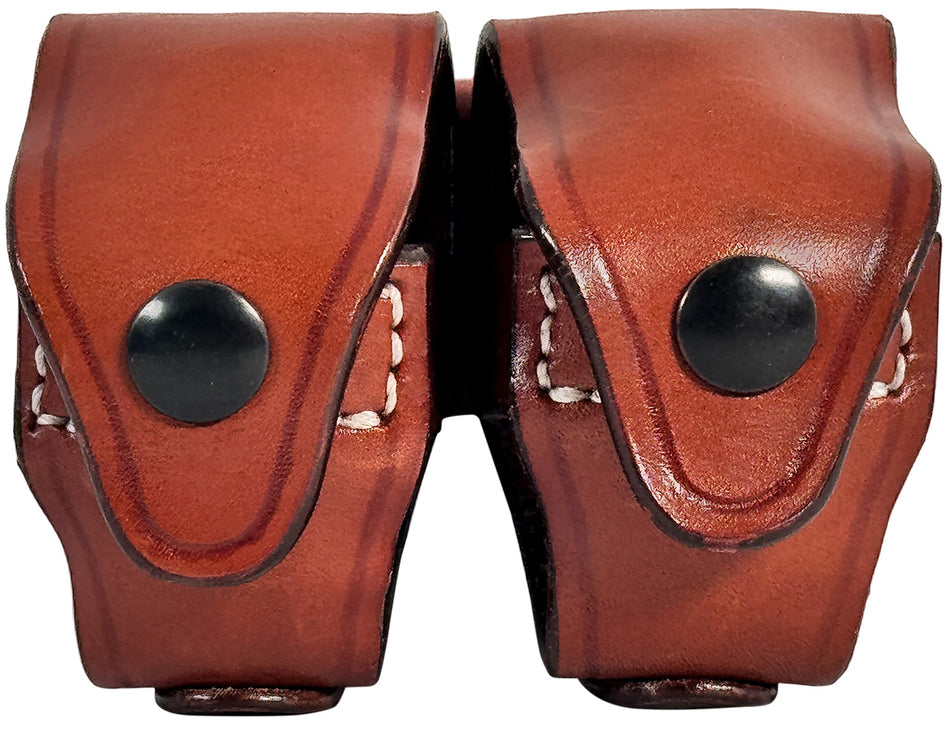 1791 Gunleather Brown Steerhide Double Revolver Speed Loader Belt Carrier 5/6 Shot S&W Ruger Taurus Compatible