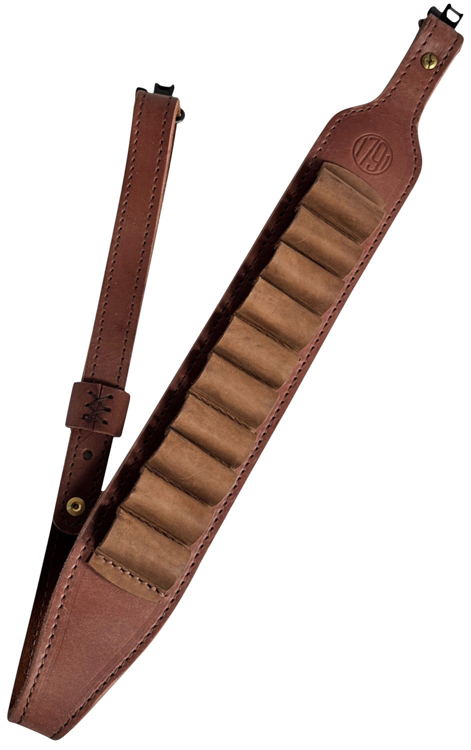 1791 Gunleather Hunt Shotgun Ammo Sling Oiled Brown Leather 10 Shotshell Carrier Adjustable 32-37 in