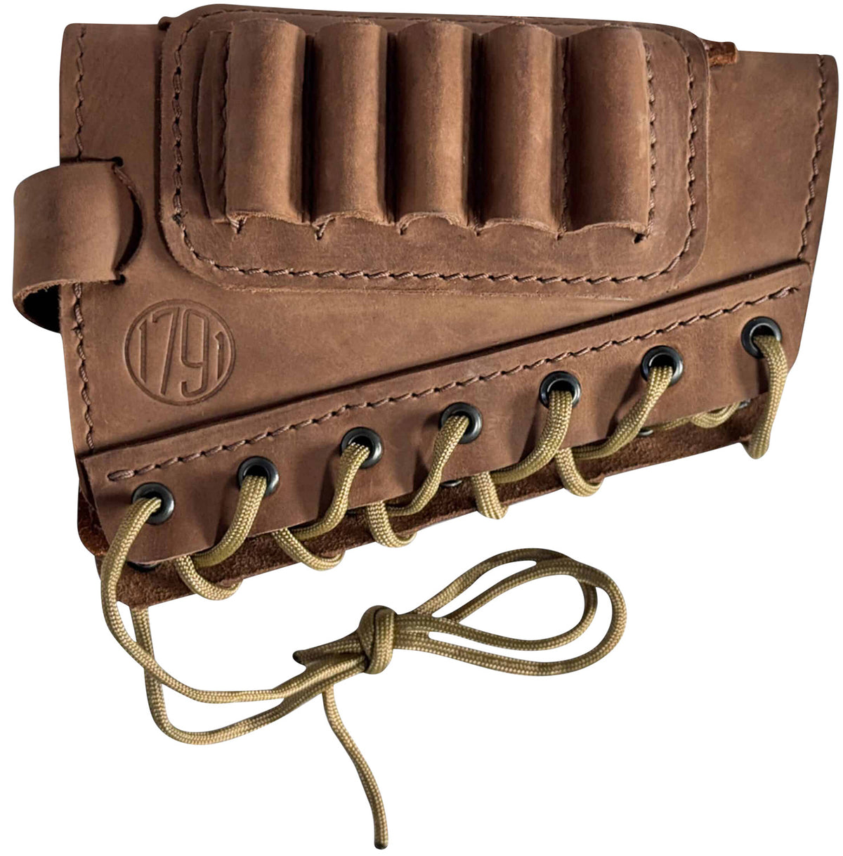1791 HUNT Butt Cuff Creep-Stop Strap Rifle Shell Holder Brown Leather