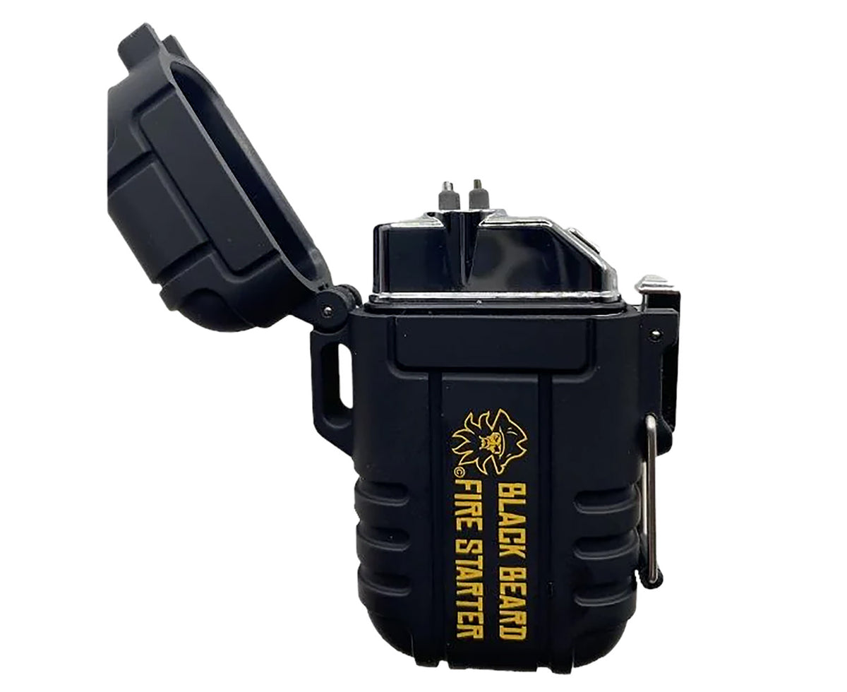 Black Beard Dual Arc Plasma Lighter Black USB Rechargeable 300+ Fires Per Charge