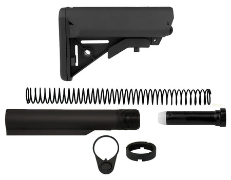 TacFire Mil-Spec Complete AR-15 SOPMOD Stock Kit with Buttpad Black
