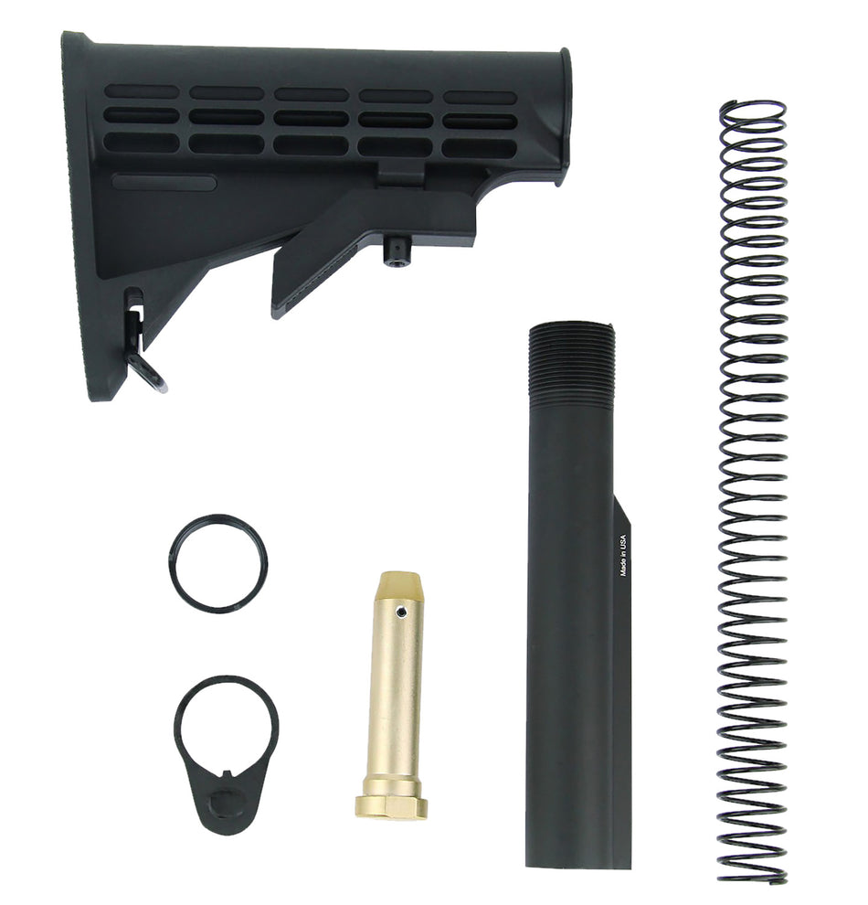 TacFire Mil-Spec M4 Stock Kit MAR084 with Buffer Tube and Hardware, Black