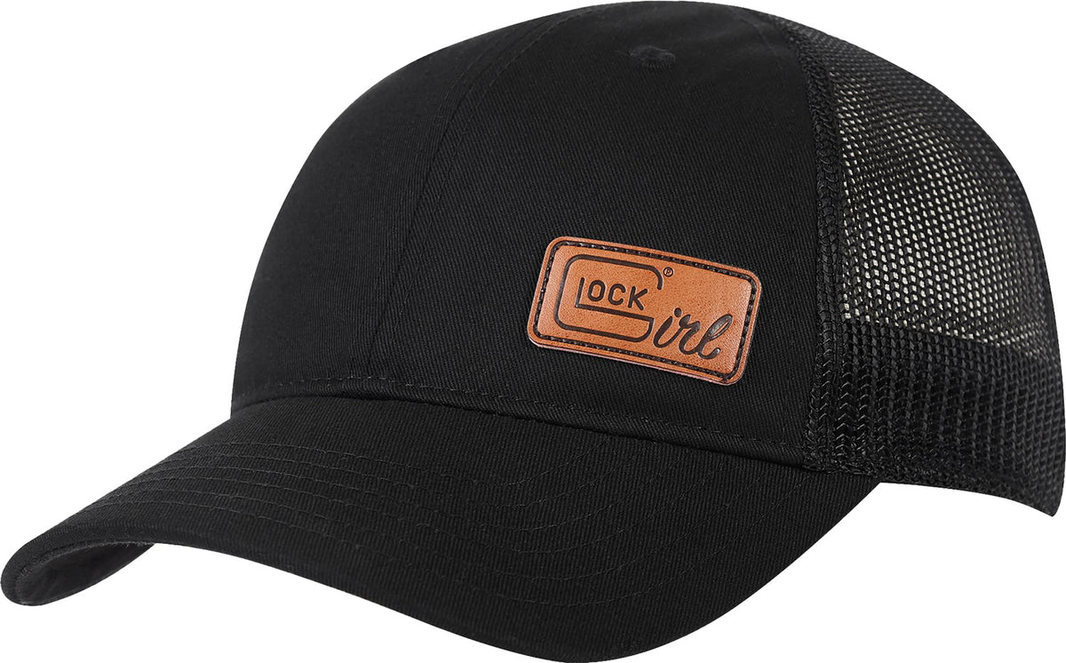 Glock Branded Black Ponytail Hat Glock Girl Leather Patch