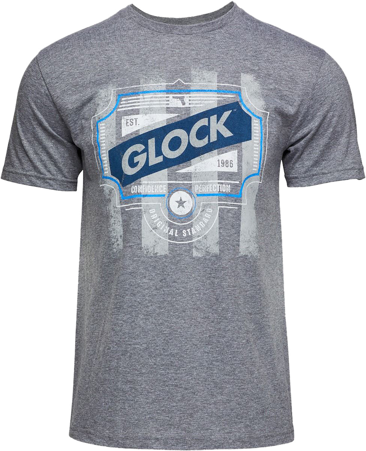 Glock AP96207 Gray Blue Line Short Sleeve Cotton Polyester T-Shirt Large
