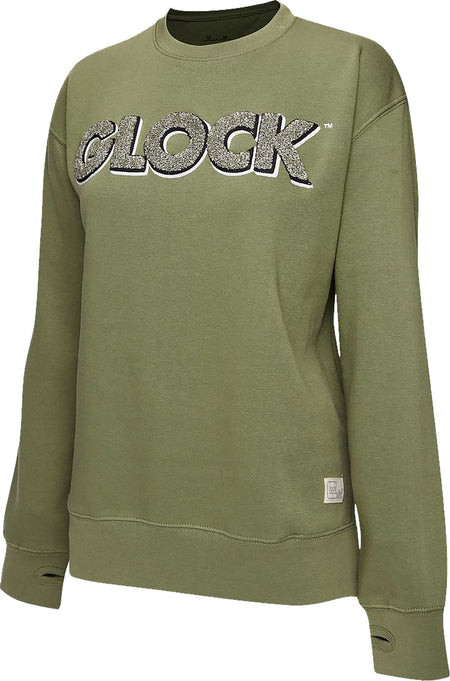 Glock AP96263 Crewneck Fleece Raglan Olive Cotton/Polyester LS XL