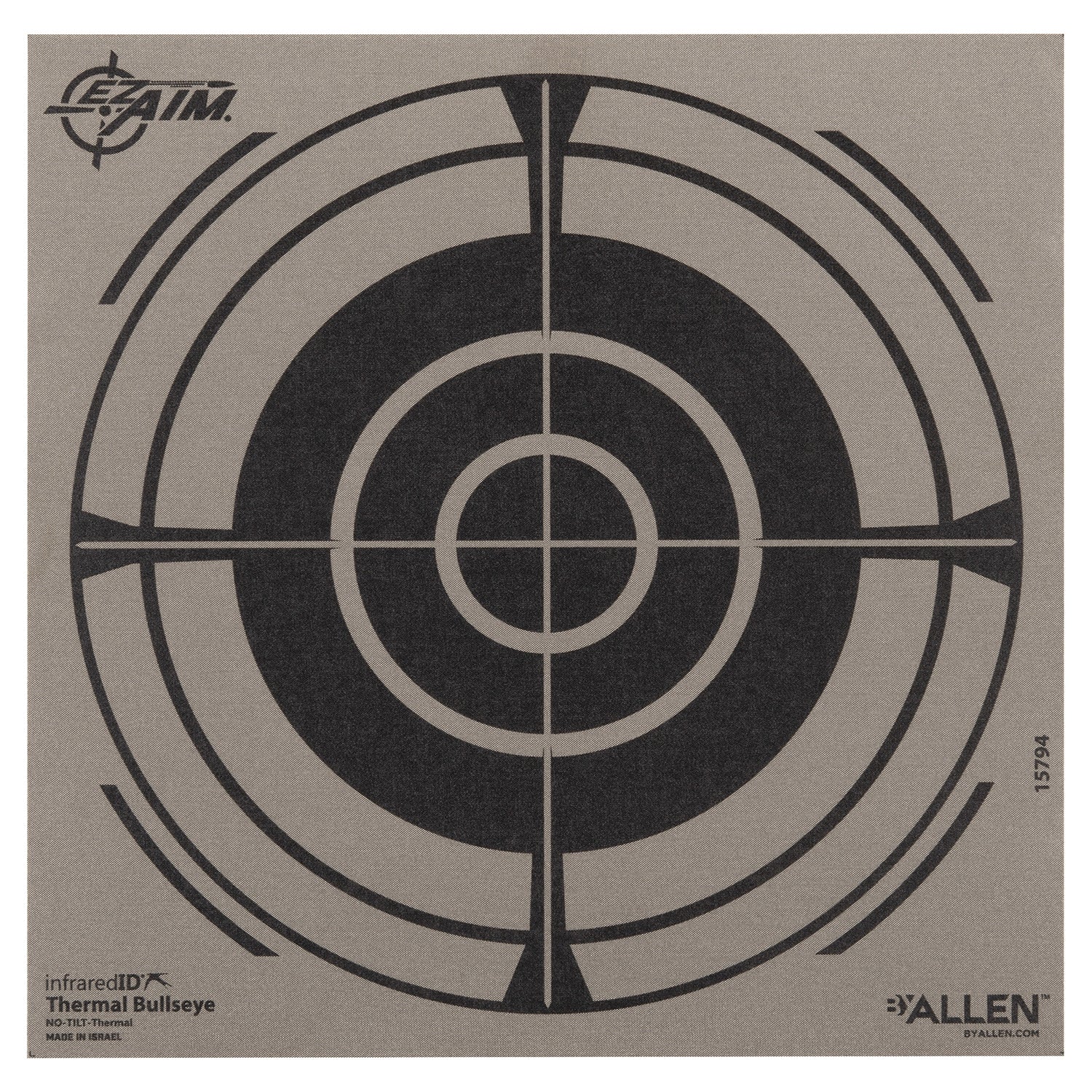 Allen 15794 8" x 8" Thermal Bullseye Paper Target Black/Gray Hanging