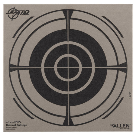 Allen 15794 8" x 8" Thermal Bullseye Paper Target Black/Gray Hanging