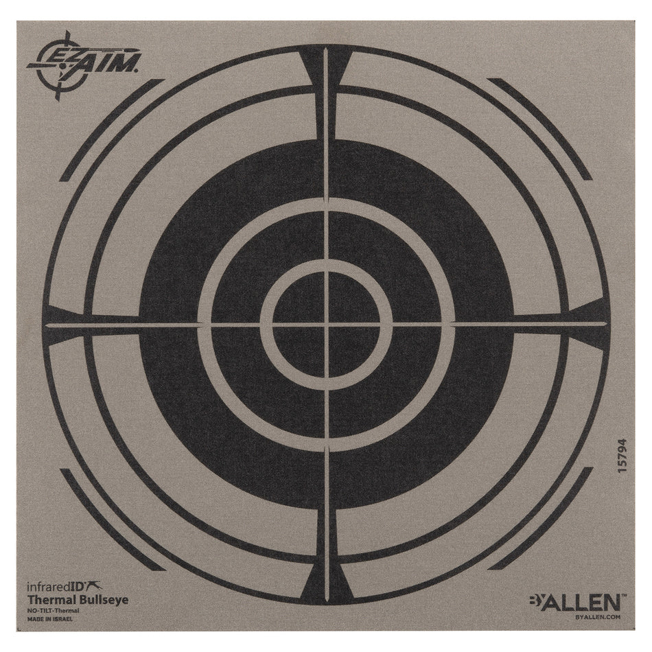 Allen 15794 8" x 8" Thermal Bullseye Paper Target Black/Gray Hanging
