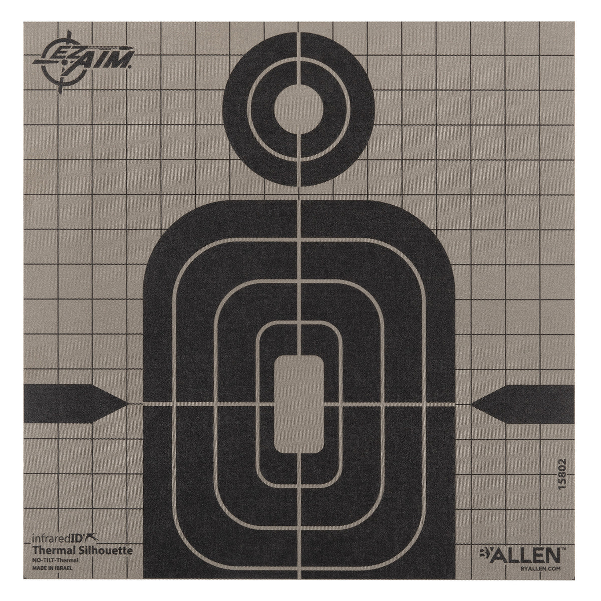 Allen 15802 8" x 8" Thermal Silhouette Paper Target Black/Gray Hanging
