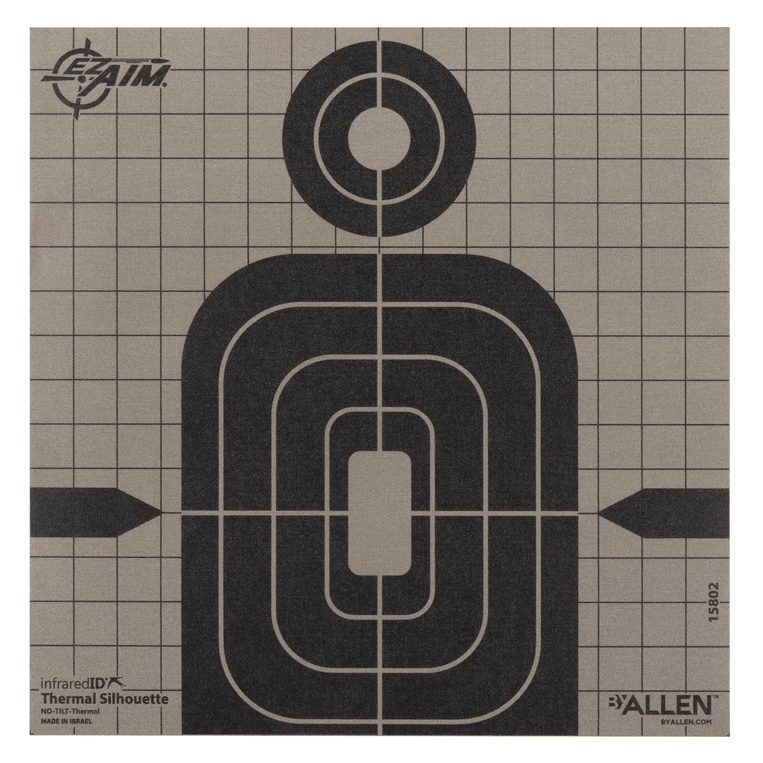 Allen 15802 8" x 8" Thermal Silhouette Paper Target Black/Gray Hanging