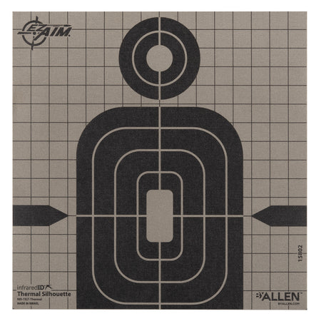 Allen 15802 8" x 8" Thermal Silhouette Paper Target Black/Gray Hanging