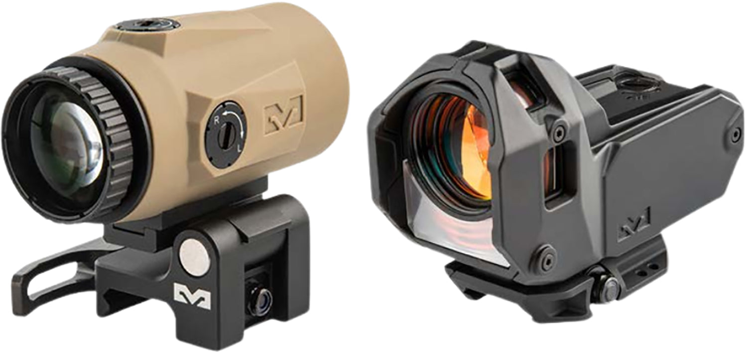 Meprolight M22 Bullseye Sight and MMX4 Micro Magnifier Combo with Picatinny Mount, Tan/Black