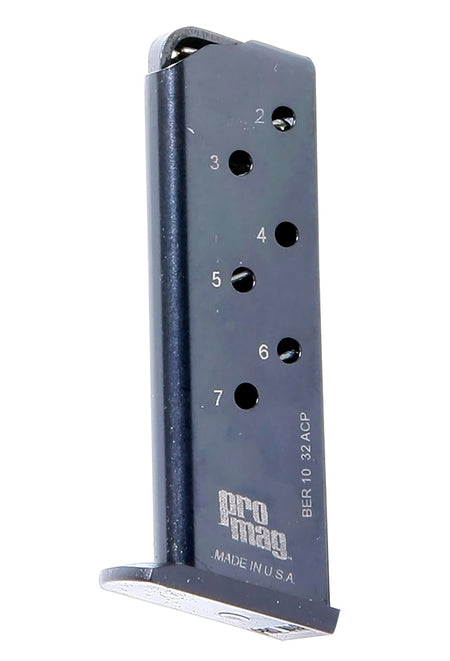 ProMag Beretta 3032 Tomcat .32 ACP 7-Round Blued Steel Handgun Magazine