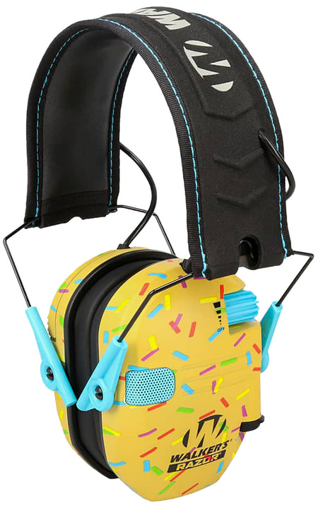 Walker's Razor Slim Over-the-Head Electronic Ear Muff 23 dB NRR Sprinkles