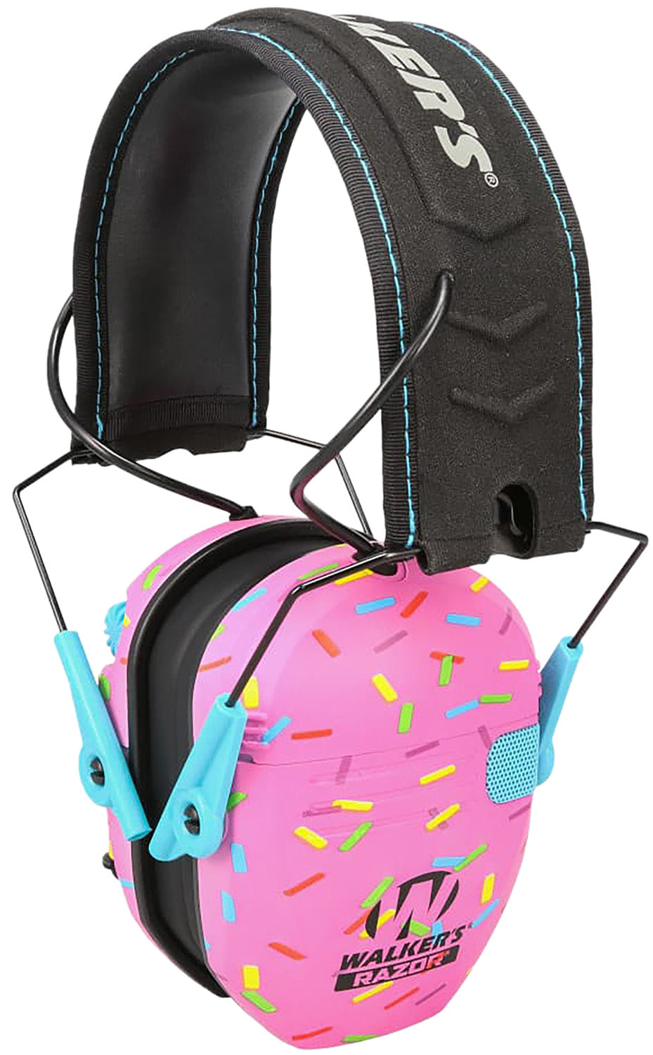 Walker's Razor Slim Over-the-Head Electronic Ear Muff 23 dB NRR Pink Sprinkles