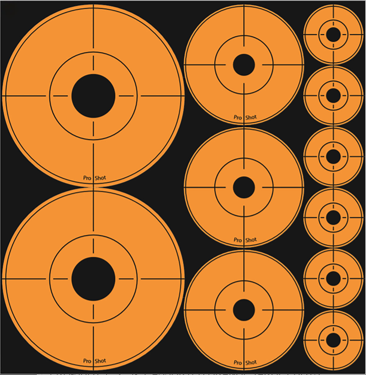 Pro-Shot Assorted Black/Orange Peel and Stick Target Dot Stickers 10 Pack