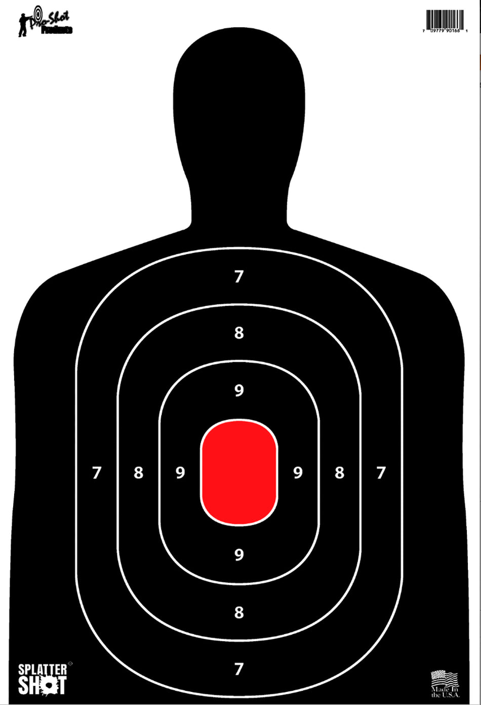 Pro-Shot SplatterShot 12"x18" Black/Red Heavy Paper Silhouette Targets 8 Pack