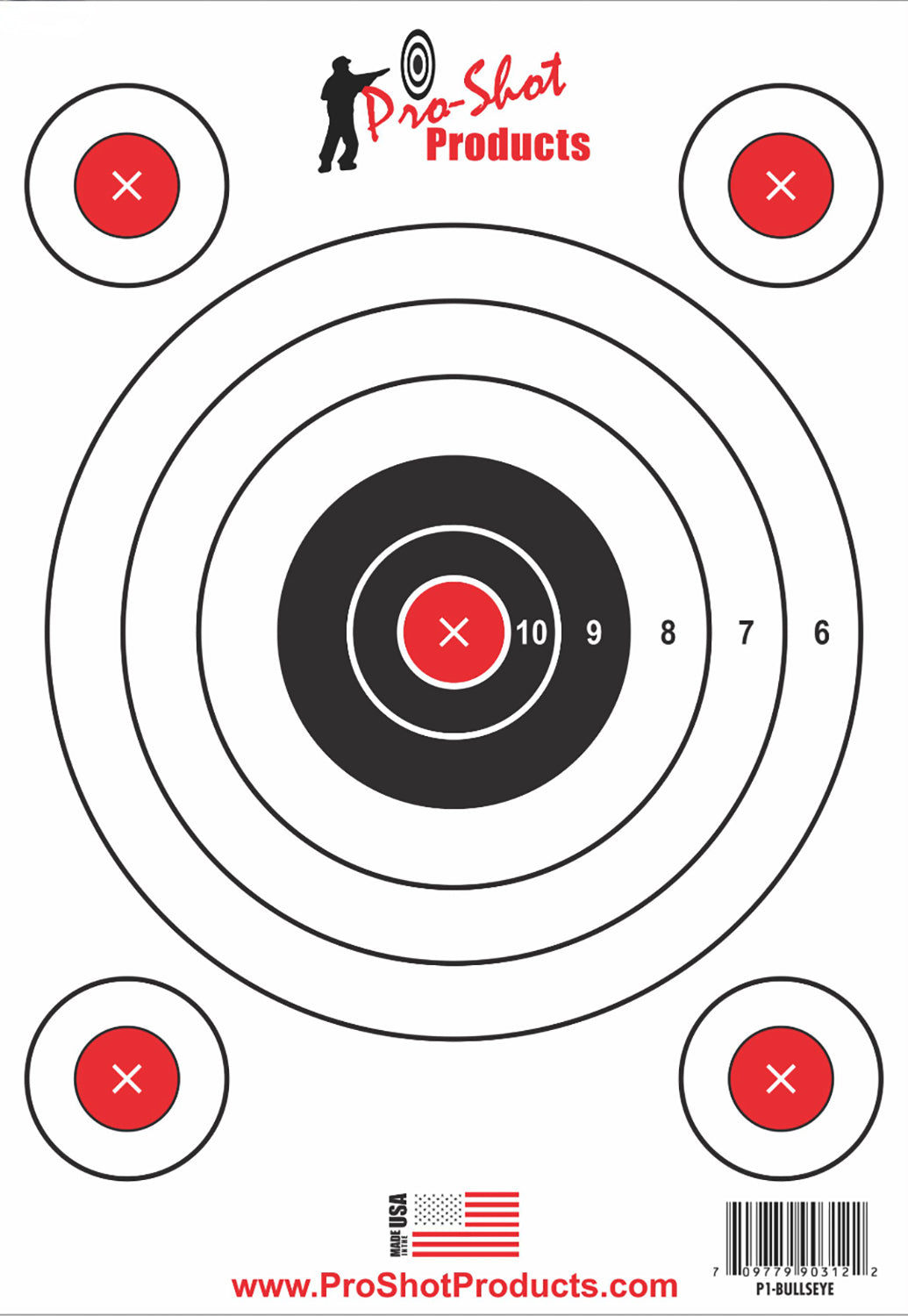 Pro-Shot SplatterShot Heavy Paper Hanging Target Bullseye 9"x13" 6 Per Package