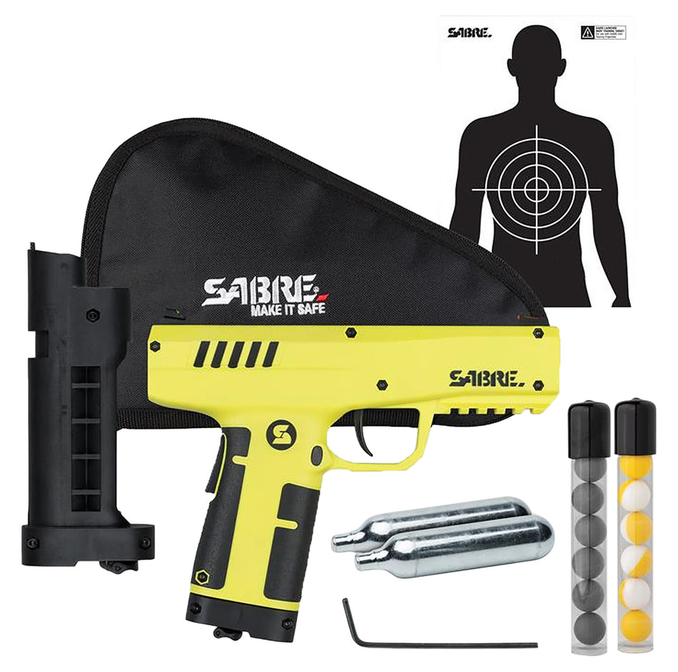 Sabre Compact Projectile Launcher 175 ft Range Black/Yellow SLPIC2 CA Approved