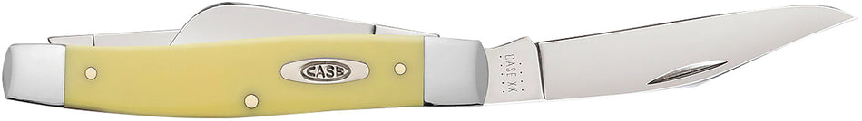 Case 00203 Large Stockman 3-Blade Folding Pocket Knife, Carbon Steel, Yellow Synthetic Handle