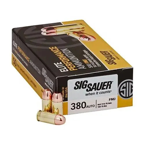 Sig Sauer  .380 ACP/Auto 100 grain Full Metal Jacket ammunition