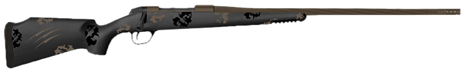 Fierce Firearms TWTROG300PRC20BT Twisted TI Rogue 300 PRC 20" Black Cerakote Steel Threaded Barrel, Black Cerakote Drilled & Tapped Titanium Receiver, LR Negative Comb Trophy Camo Carbon Fiber Stock