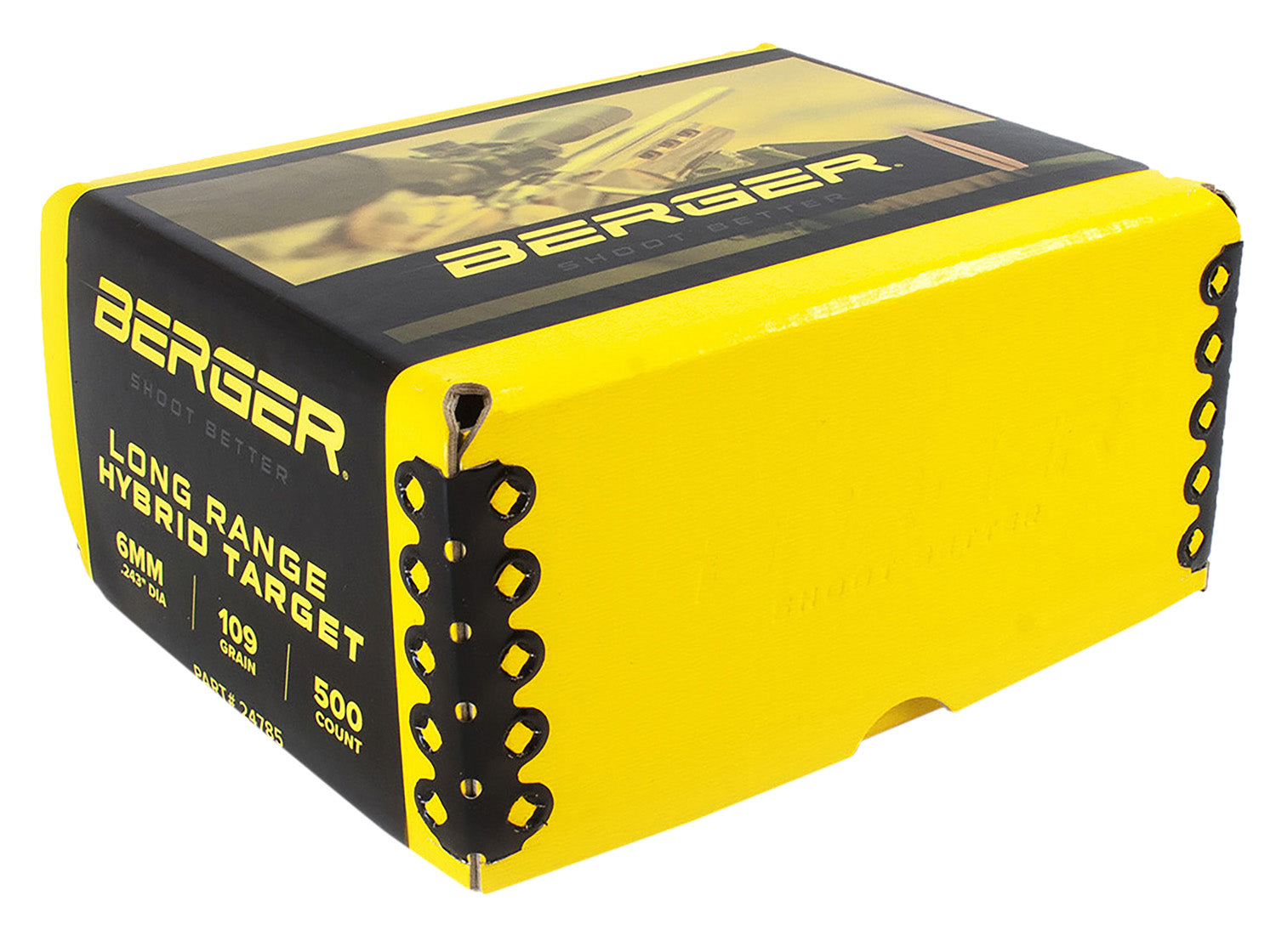 Berger 6mm 109gr Long Range Hybrid Target Reloading Bullets 500/Box