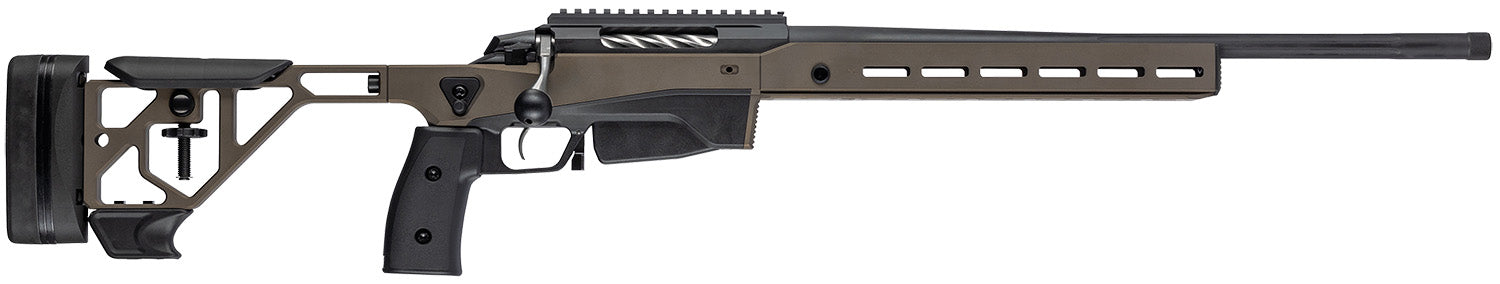 Tikka JRTXAGM31424 T3x Ace Game 22-250 Rem 10+1 24" Fluted Threaded Barrel, Bronze Cerakote Picatinny Rail Aluminum Receiver, M-LOK Handguard, Adjustable Aluminum Stock, Black Polymer Grip