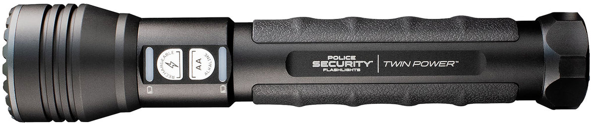 Police Security 97742 Black 1000 Lumen Twin Power Long Throw LED Flashlight