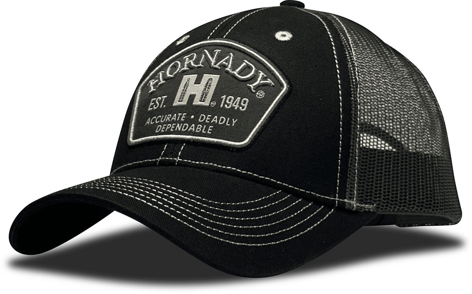 Hornady 32790 Black Trucker Hat with Felt Hornady Patch