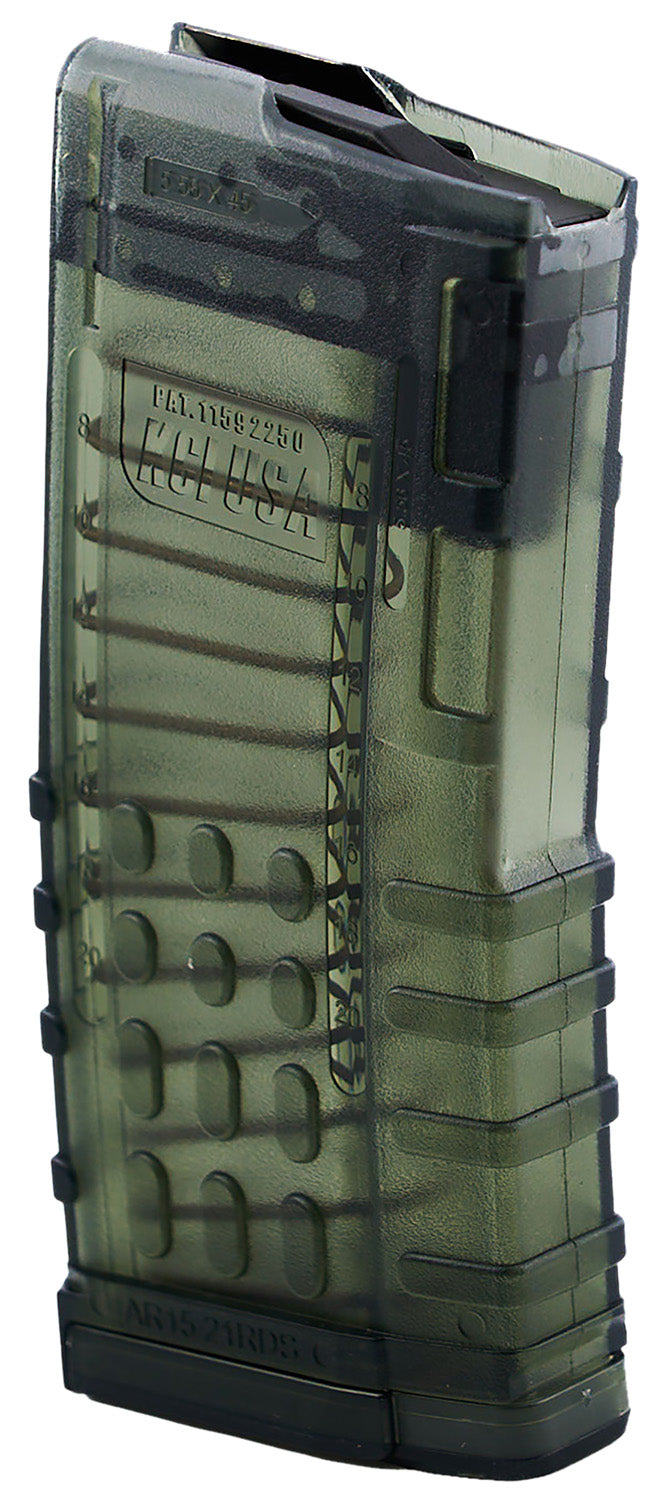 KCI USA KCIMZ066 .223 Rem 21-Round AR-15 Magazine Translucent Smoke Polycarbonate