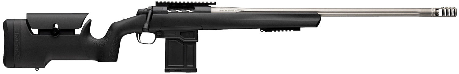 Browning 036094298 X-Bolt 2 Target Max 7mm PRC 5+1 26" Satin Gray Fluted Threaded Barrel, Matte Blued Picatinny Rail Steel Receiver, Picatinny Rail Forend, Adj Comb & LOP Black Composite Stock